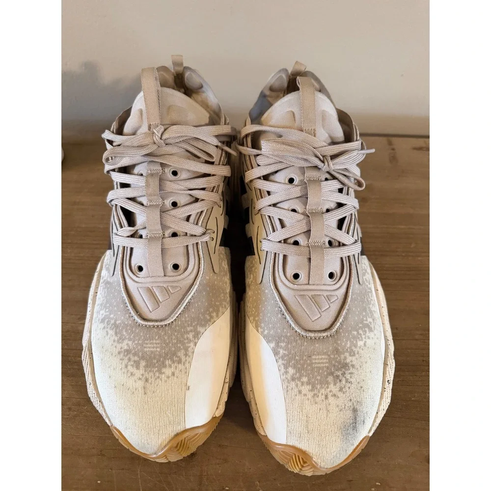 Adidas Trae Young 3 Basketball Shoes‎ Off White Tan Navy IF5602 Mens 11.5